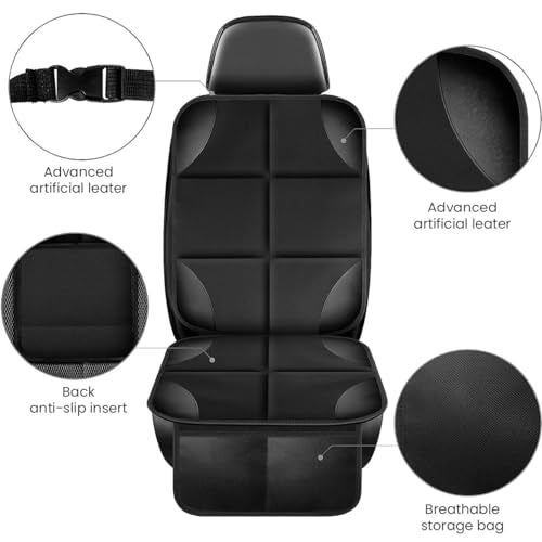 STHIRA® Car Seat Cover Protector Waterproof 600D Fabric with 2 Storage Pockets Safe for Childrens Anti-Slip Resistant Pet Cooling Cushion for Dogs SUV Sedan 3PCS