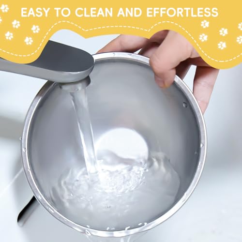 Qpets Elevated Cat Feeding Bowl, Cat Bowl Pet Food Bowl Wall Self Adhesive | Detachable | Stainless Steel Dog Bowl Dry & Wet Food Bowl for Cats Dogs