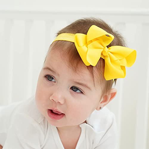 SANNIDHI® 10 Pcs Satin Baby Hair Band Hair Bands for Baby Girls Bowknot Elastic Headbands for Baby Girl Christmas Gifts Multicolor X2