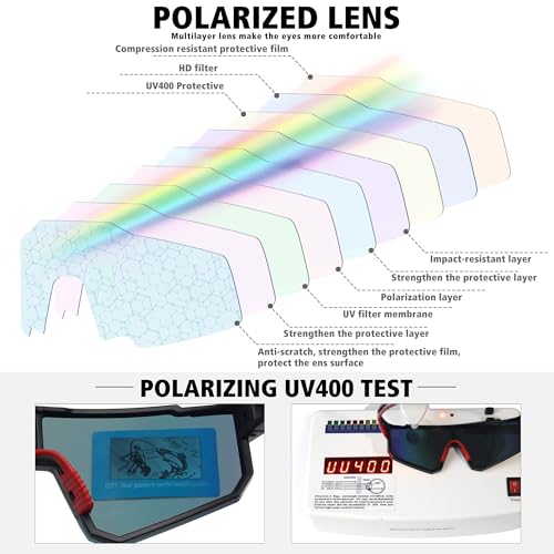 Proberos® Sunglasses Men Polarized Sunglasses for Mens and Womens,Black Retro Sun Glasses Driving Fishing UV Protection Fishing Cycling Mountain Bike Baseball Sunglasses with UV Protection