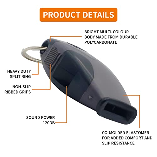 Proberos Whistle for Sports Coach,Sports Whistles with Lanyard, Whistle for Coach,Football Coach, Boxing Referee (Black)