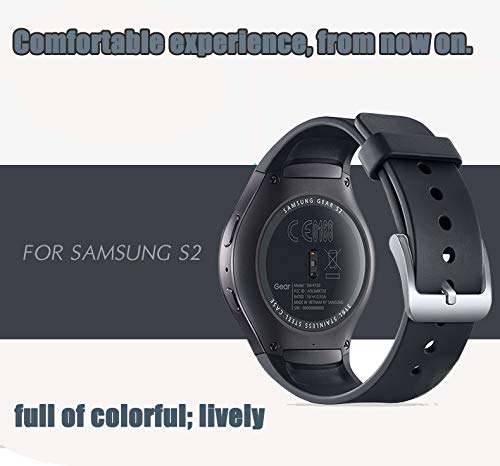 ZIBUYU Replacement Wristbands Smart Watch Straps Compatible with Samsung Gear S2 R720/R730 Belt for Men Women, Soft Sport Silicone Armband Wristband Watchband Strap for Samsung Gear S2 Smartwatch Band
