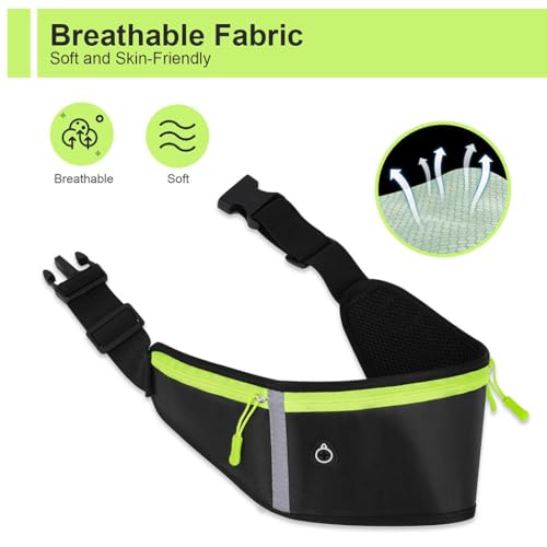 ZIBUYU® DUNNI Slim Running Belt for Men & Women, Adjustable Waist Bag Fits 30-37