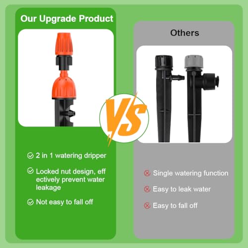 HASTHIP® 2 in 1 Drip Irrigation Emitters and Atomizing Nozzle for 1/4