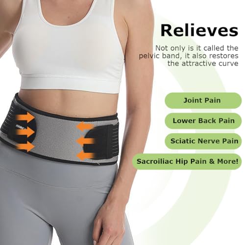 HANNEA® Sciatica Pain Relief Belt for Women and Men Hip Back Support and Alleviate SI Joint Pelvic Strap Breathable Waist Lumbar Lower Brace 2PCS