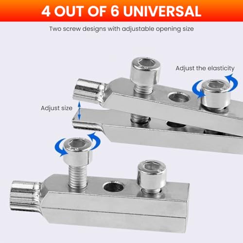 Serplex® Faucet Angle Valve Broken Wire Extractor Adjustable Universal Screw Tool Bolt Remover for 1/2 in and 3/4 in Stripped Thread Stainless Steel 2 PCS