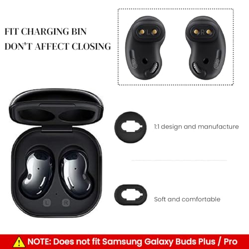 Verilux® 6 Pairs Earbud Tips for Galaxy Buds Live Protective Silicone Eartips Adapter Ear Wing Replacement Non-Slip Sound Leakproof Cover Accessories SL 2PCS