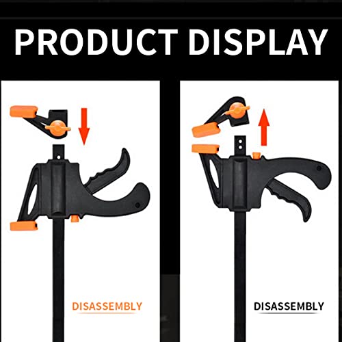 HASTHIP® 8PCS Quick Grip Clamp for Woodworking with Heavy Duty Bar Clamps Two-Way Fixed F Clips for Glass Welding Works and DIY Projects Release 4in