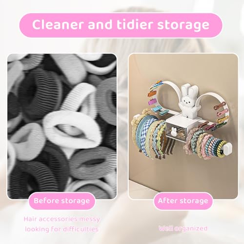 HASTHIP® Headband Holder Stand Scrunchie Organizer Girls Hair Accessories Storage for Hairband Hair Ties Adhesive Scrunchy Holder Scrunchie Storage 3PCS
