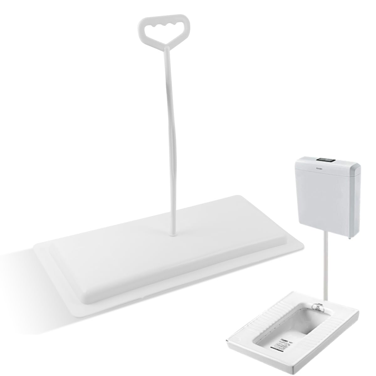 HASTHIP Squat Toilet Cover Universal Squat Toilet Cover with Long Handle 53x25cm Squat Toilet Cover Durable PP Material Squat Toilet Cover for Hygiene and Sanitation