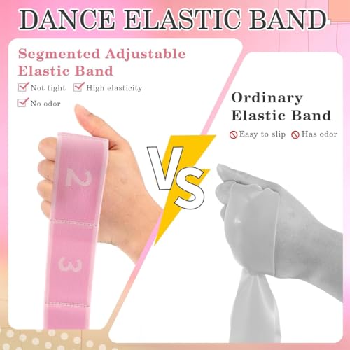 Proberos® 8-Loop Elastic Yoga Stretching Strap for Physical Therapy Pilates Dance Gymnastics Sectional Hoop Design Beginners Advanced Ankle Joint Warm-Up Durable 2PCS