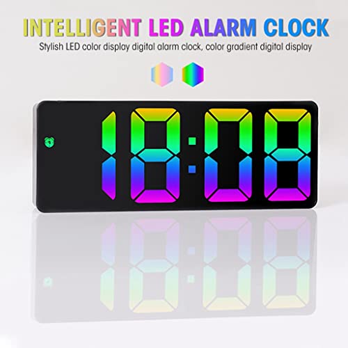 HASTHIP Digital Alarm Clock For Kids, Colorful Alarm Clock With Temperature, Date Displaying, Brightness Adjustment, Usb Charging, Led Color Screen Alarm Clock For Bedroom, Living Room (A), Digital