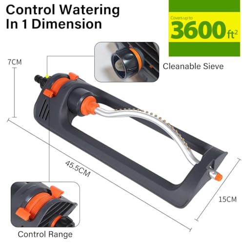 HASTHIP® Garden Sprinkler for Agriculture Watering 180° Auto Irrigation Adjustable Angle Gardening Systems Outdoor Grass Yard Lawns 3 PCS