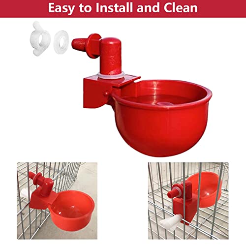 HASTHIP® 18PCS Chicken Feeder Cup Poultry Farm Equipment Drinking On Barrel Drinker Auto Refill Water Duck Water Cup for