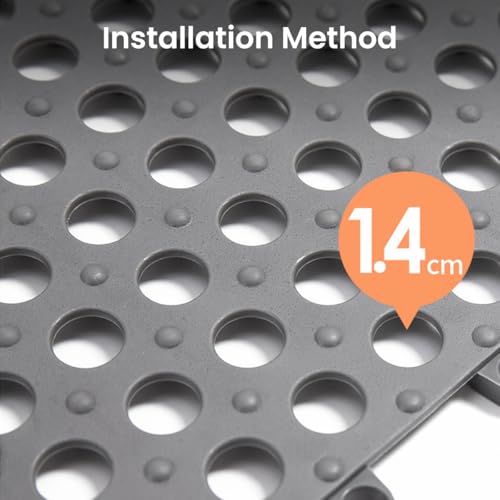 HASTHIP 9Pcs Bathroom Anti-Slip Mats 30x30cm DIY Assembly Porous Suction Cup Anti-Slip Mats Bath Tub Mat Multi Purpose Anti-Slip Mats Door Mat for Kitchen, Bathroom