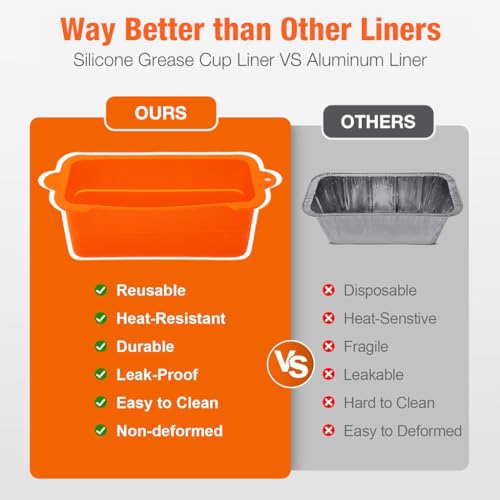 HASTHIP Grease Cup Liners for Blackstone, Reusable Silicone Drip Pan Liner Grease Cup Holder Accessories for Blackstone Grill Grease Drip Tray Compatible with Blackstone Most Grills