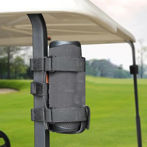 Proberos Universal Wireless Speaker Holder with Carabiner, Adjustable Hook and Loop Straps Design Universal Bluetooth Music Speaker Holder Cylinder-shaped Wireless Speaker Mount Holder for Bike