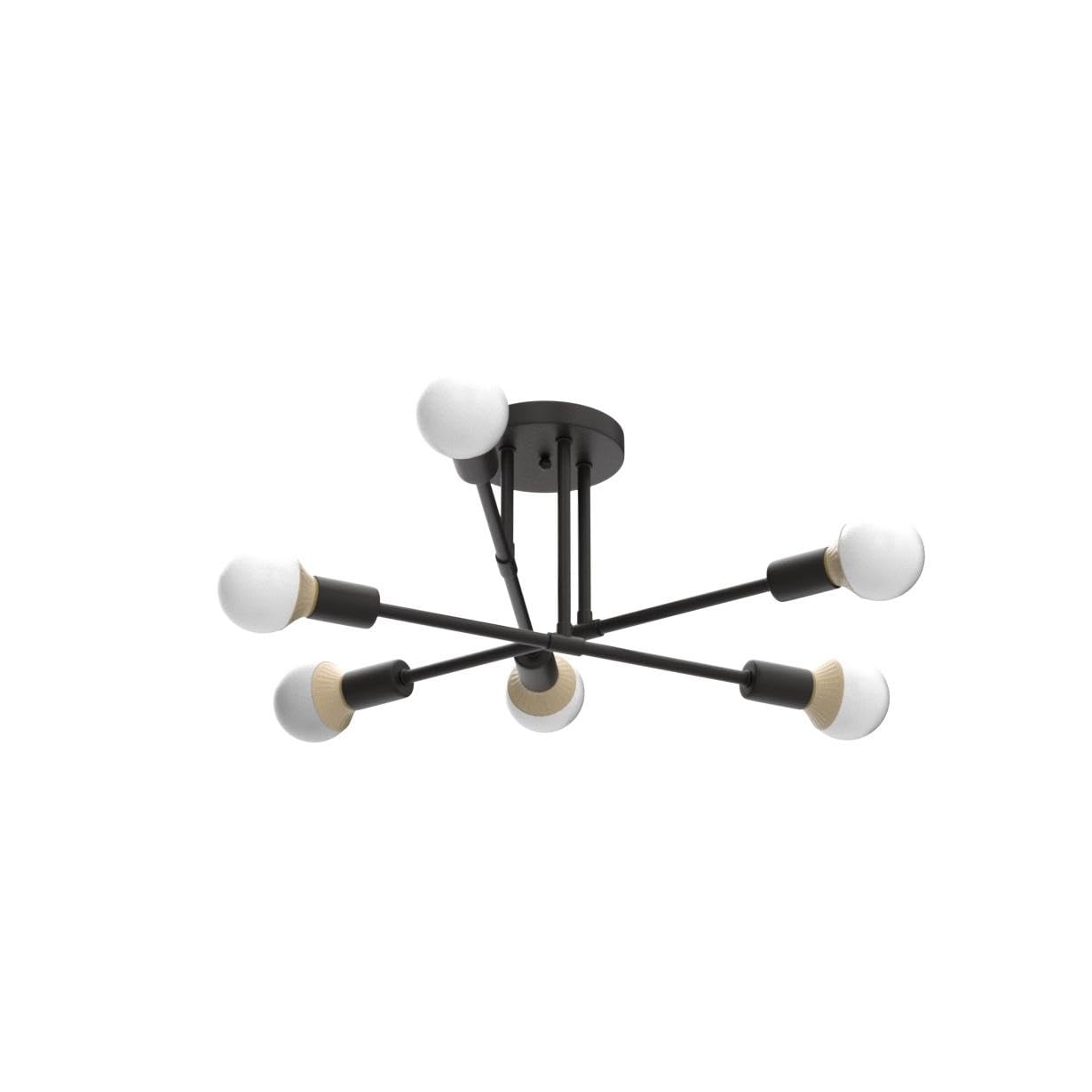 ELEPHANTBOAT 6-Light Hanging Lights for Living Room, Modern Metal Chandelier Light Fixture, Pendant Lights for Ceiling, Without E27 Bulb(Corded Electric)