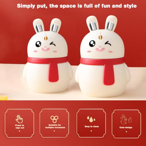 HASTHIP® 2pcs Toothpick Box, Pop-Up Automatic Cute Bunny Toothpick Storage Box for Restaurant Kitchen, MixedColors