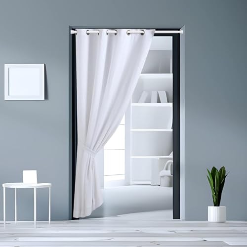 HASTHIP® 28.7-43 inches Retractable Curtain Rod Tension Rod 13mm Diameter Multipurpose Metal Window Safety Bar Detachable Hanging Rod for Wall X3