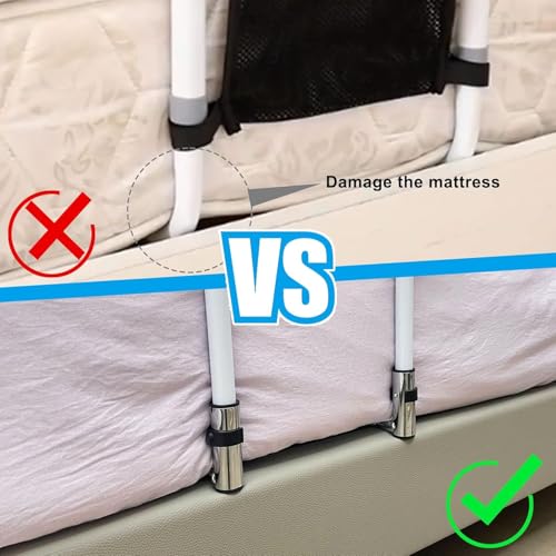 HASTHIP® Bed Rail Elderly Assistant for Sitting Up Side with Storage Pocket Assistive Device Patient Pregnant People Disabilities 2 PCS