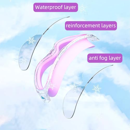 Proberos® Swimming Goggles for Girls 6-12 Years Old Cartoon Joint Payment UV Protection Anti-fog Coated HD Sparkling Framed with Intergrated Earplugs Adjustable Silicone Head Strap Storage Box 3PCS