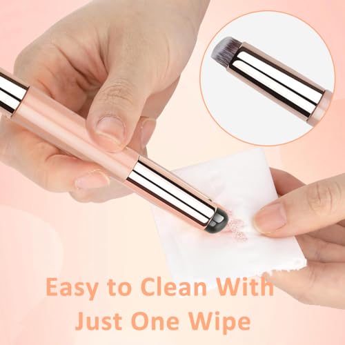 MAYCREATE® Lipstick Silicone Brush 2-in-1 Balm Applicator with Blending Multifunctional Makeup Tool for Gloss Concealer Foundation Pink 3PCS