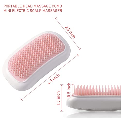 HANNEA Electric Scalp Massager, Vibrating Silicone Hair Comb Massager for Stress Relief Hair Growth, Scalp Massage Comb, Battery Powered Electric Scalp Scrubber Massager