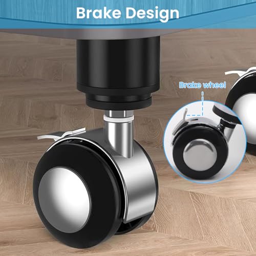 Serplex 4Pcs Telescopic Furniture Legs with Metal Alloy Caster Wheel Mobile Shelf Replacement Wheels 80-120mm Adjustable Screw Fixed Furniture Legs for Drawer Unit, Shelving Units, Kitchen Holder