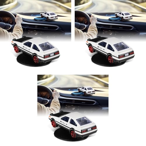 STHIRA® Mini Car Model Drifting AE86 with Self Adhesive Base 2.95inches Alloy Initial D Dashboard Charm Desk Room Ideal Birthday Gift 3PCS