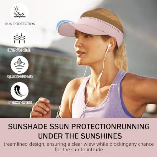 PALAY Women Sun Visor Hat Wide Brim Sun Visor Hat UPF 50+ Sun Visor Hat Summer Ice Silk Lightweight Sport Sun Visor Hat for Running, Sport, Jogging