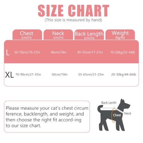 Qpets Pink Dog Clothes, Dog Recovery Suit for After Neutering Surgery Strap Dog Everyday Clothing Wound Wrap, Dog Onesie Surgical Clothes Anti-lick Wound Bodysuit for Male and Female Dog (L)