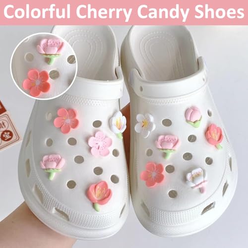 HASTHIP® 22PCS Kawaii Clog Charms Flower Shoe Assorted Girls Slipper Rubber for Clogs Casual Decoration Fashion
