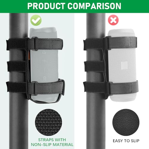 Proberos Universal Wireless Speaker Holder with Carabiner, Adjustable Hook and Loop Straps Design Universal Bluetooth Music Speaker Holder Cylinder-shaped Wireless Speaker Mount Holder for Bike