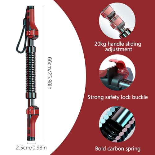 Proberos® Power Twister Bar Arm Advanced Training 110lbs-154lbs High Strength Resistance for Upper Body Toning Chest Arms Shoulders Home Workout Gear 3 PCS