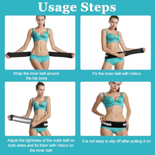 HANNEA® Women Pelvic Support Strap Lower Back Brace Belt Reduce Pain and Muscle Strain Adjustable for After Childbirth 3 PCS