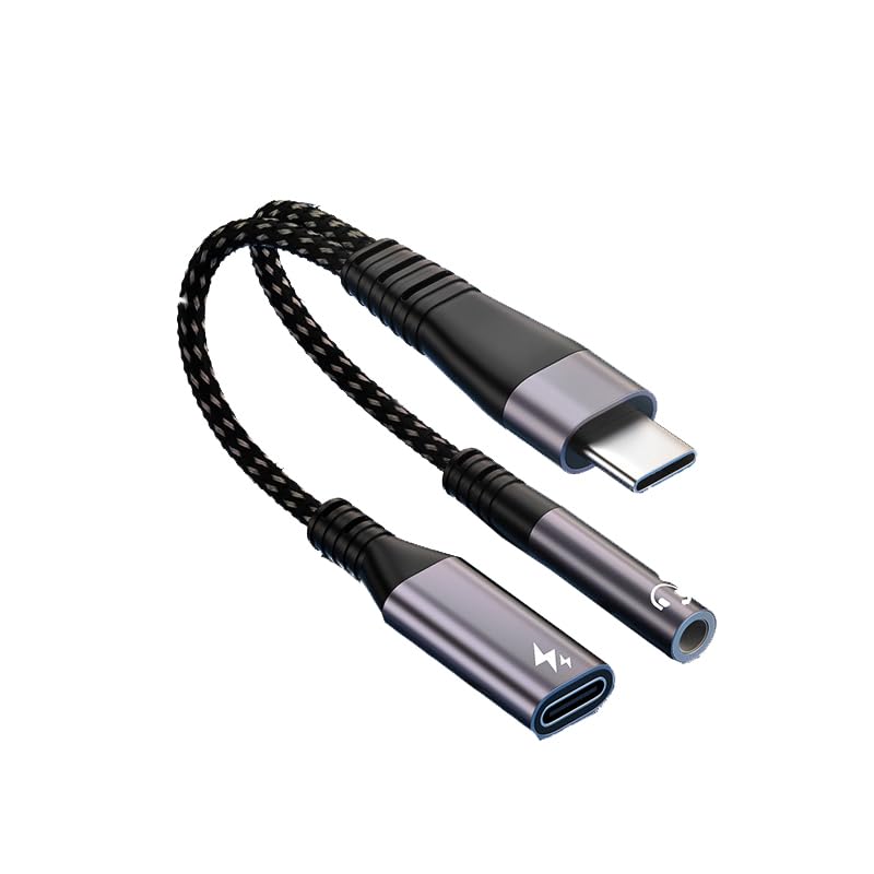 Verilux USB C Charging Cable 2 in 1 USB C Audio Cable USB C to 3.5mm Jack Aux Cable PD 60W USB C Male to Female Charging Cable Car Audio Cable Compatible with i-Phone 16/15, Galaxy S24/S23 Ultra