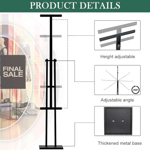 Climberty® Upright Sign Stand Stainless Steel Holder Tilting Display Rack Adjustable Height Angle Commercial Advertisement Poster Restaurants Menu 3PCS