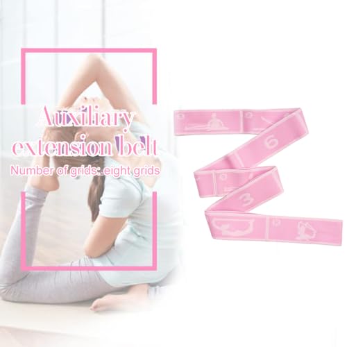 Proberos® 8-Loop Elastic Yoga Stretching Strap for Physical Therapy Pilates Dance Gymnastics Sectional Hoop Design Beginners Advanced Ankle Joint Warm-Up Durable 2PCS