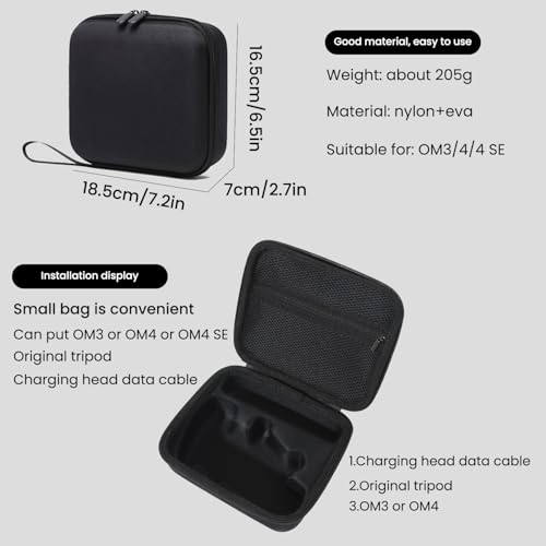 ZORBES Stabilizer Storage Bag for DJI Osmo Mobile 3,Hard Shell Portable Case Phone Stabilizer Carrying Case for DJI OSMO 4 SE for DJI osmo Mobile 3/ Mobile 4 / OM 4 SE and Accessories - Black