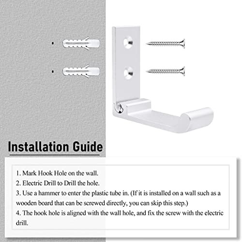 HASTHIP 2Pcs Folding Coat Hooks, Matte Silver Wall Hooks for Hanging Coats Bathroom Towel Hooks Hardware, Heavy Duty Alloy Wall Hooks for Clothes, Bag, Hat, Towel, Bag, Backpack (Silver)