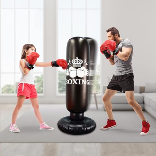 Proberos Inflatable Punching Bag for Kids 63 inch Freestanding Boxing Punching Bag for Kids,