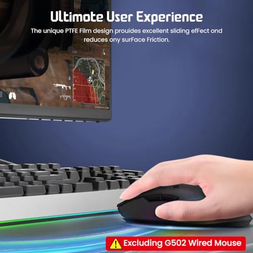 ZORBES Mouse Feet Skates for Lo-gitech G502 Wired Gaming Mouse Snug Fit Mouse Feet Rounded Curved Edges Smooth Feet Skates for Lo-gitech G502 Game Mouse Feet Skates Replacement, Mouse is NOT Included