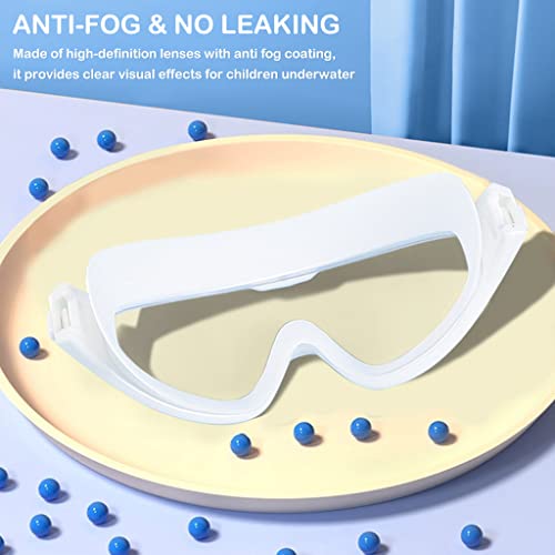 Proberos® Swimming Goggles for Kids 6-14 Boys with Ear Plugs,Big Frame Leakproof Swimming Goggles for Children,Professional Swim with Anti Fog and UV Protection Beach and Pool Swim Gear