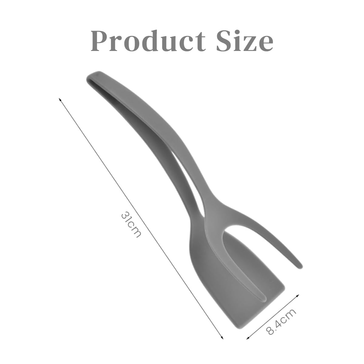Supvox 2 in 1 Fish Turner Clip Pan Spatula with Gripping Tongs Egg Flipper Spatula Fish Turner Food Grade Heat Resistant Cooking Spatula Versatile Kitchen Utensils