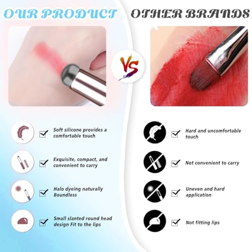MAYCREATE 2pcs Silicone Lip Applicator Silicone Lip Brush Lip Balm Lipstick Applicator Concealer Applicator with Cap for Lipstick, Lip Gloss, Lip Tint, Lip Mask - Black