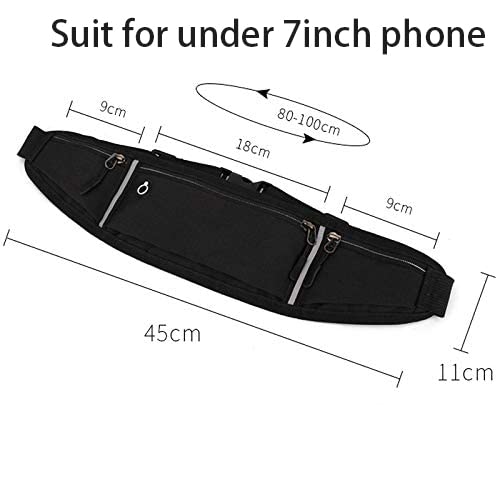 GUSTAVE Belt Bag for Men Women Running with Clear Phone Window, Waterproof and Reflective Waist Bag for Workouts, Exercise, Cycling, Travel, Waist pouch for Keep Keys, Earbuds, Phone under 7in