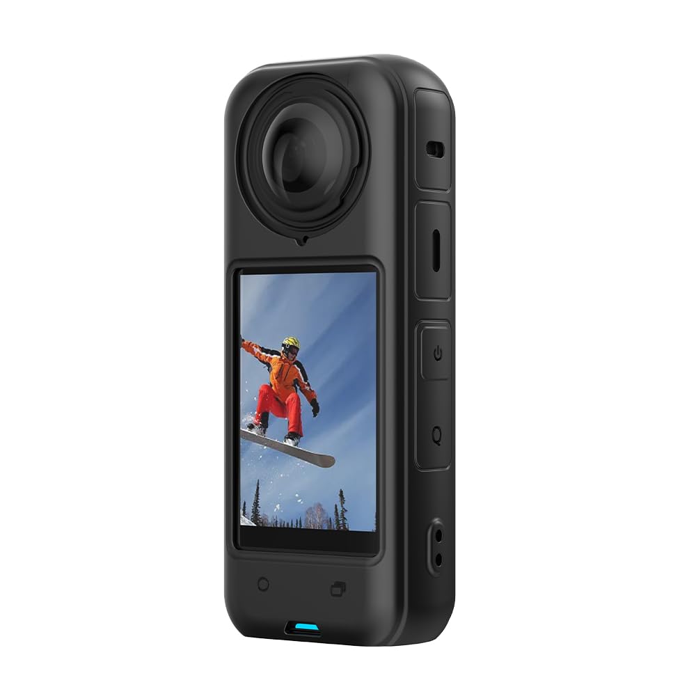 ZORBES Silicone Cover For Insta 360 X4 Silicone Protective Case Anti-Scratch Silicone Cover Anti-slip Snug-fit Silicone Housing Protective Cover for Insta 360 X4 Sports Camera, Not Include X4 Camera