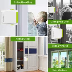 SNOWIE SOFT 2 Pack Security Window Lock for Push-Pull Doors, Keeping Window Locked in Place, Safety Window Restrictor for Kids Baby Safety Strong Self Adhesive, Window Locks Door Locks