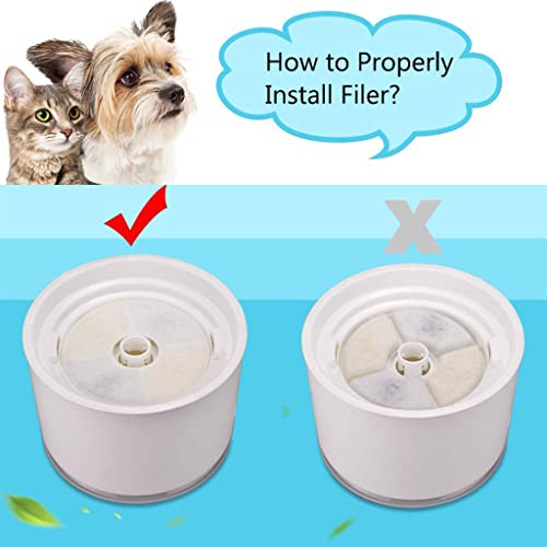 Qpets® 12PCS Cat Water Fountain Filter Replacement Arc-Shaped Washable Pet Fountain Filters with Triple Filtration System Activated Carbon